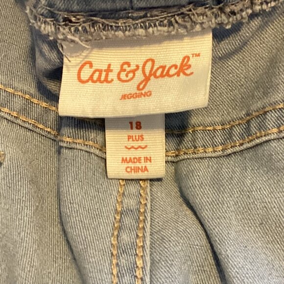 Cat & Jack Women's Straight Leg Jeggings Light Wash Pull-on Hearts Size 18P - Picture 7 of 10